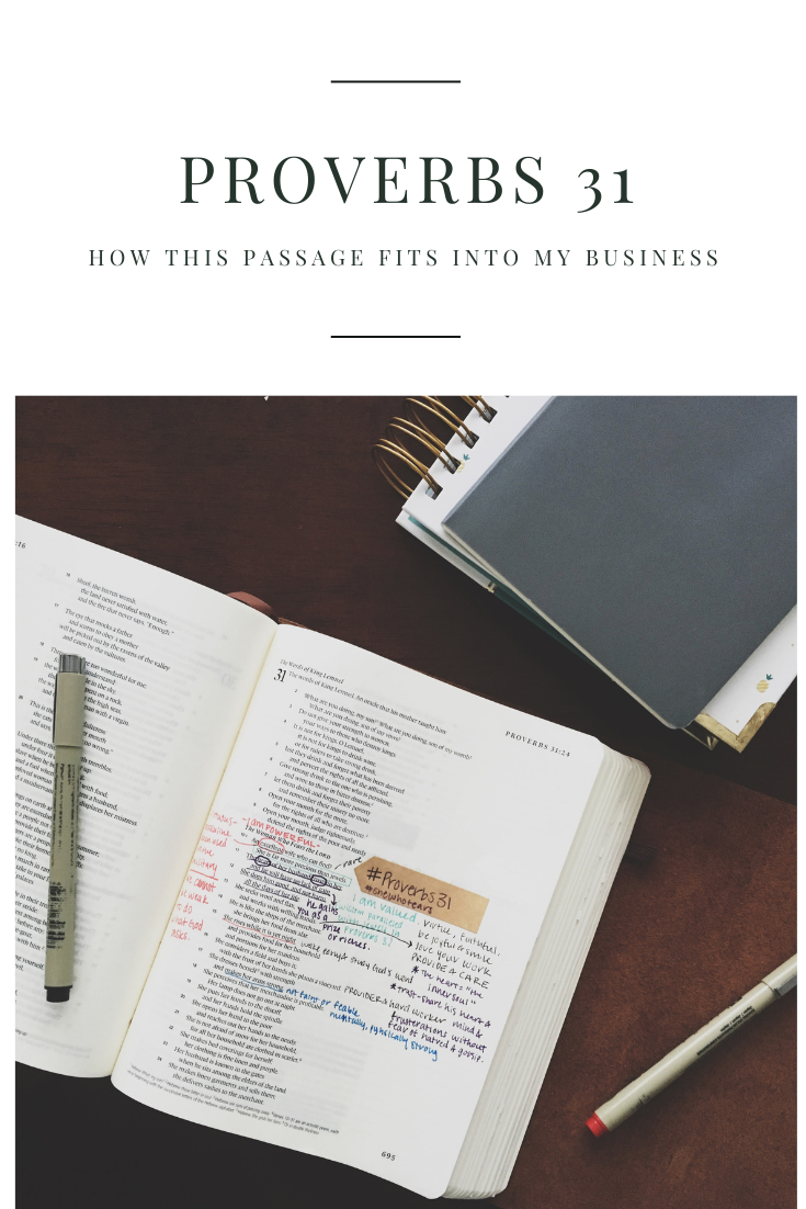 How Proverbs 31 Fits into my Business Plan
